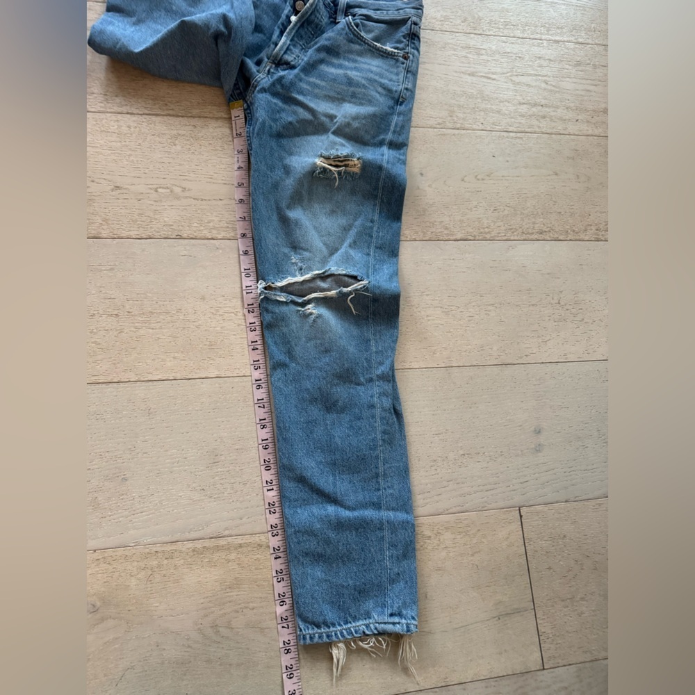 Agolde Jamie High Rise Classic Distressed Ripped Knee Jeans 25 - Picture 4 of 7